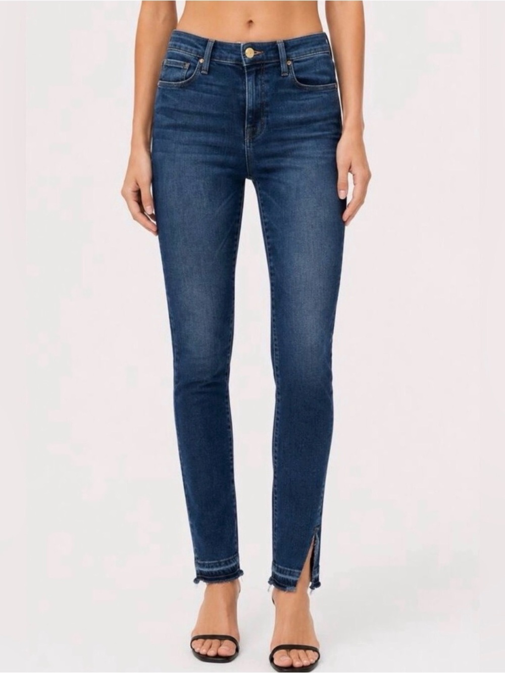 FRAME Le High Split Hem Skinny Jeans Size 26 Minimalist Coquette Girl